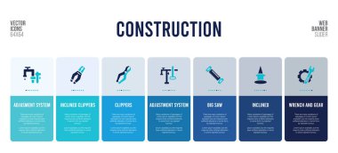İnşaat konsepti elementli web pankartı tasarımı.
