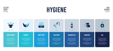 web banner design with hygiene concept elements. clipart