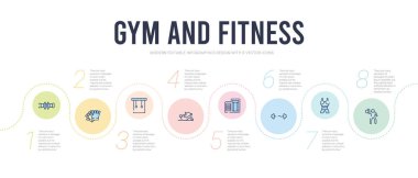 Spor salonu ve spor salonu konsepti bilgi tasarım şablonu. Li dahil