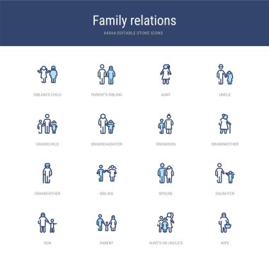 16 vektör vuruşu simgesi kümesi: Eş, yenge ya da amcanın ch 'si