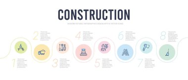 İnşaat konsepti bilgi tasarım şablonu. süpürme dahil