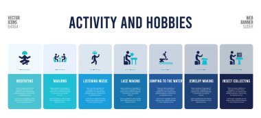Etkinlik ve hobi içerikli web pankartı tasarımı.