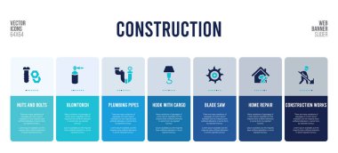 İnşaat konsepti elementli web pankartı tasarımı.