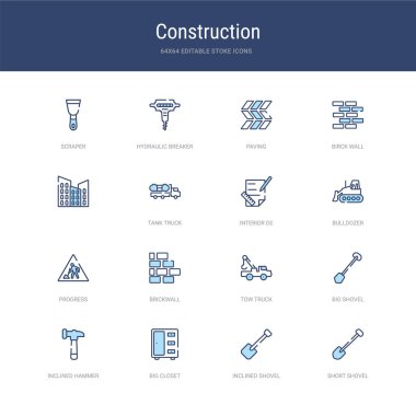 16 vektör vuruşu simgesi kürek, eğimli sho gibi
