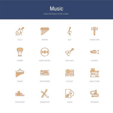 Trombon, albüm, but gibi 16 vektör vuruşu simgesi