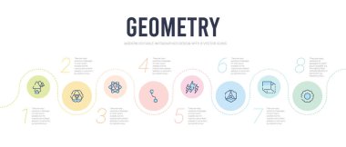 Geometri kavramı bilgi tasarım şablonu. Ennegon dahil, 
