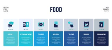 Gıda konsepti elementli web pankartı tasarımı.