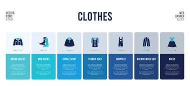 Giyim konsepti öğeleri olan web pankartı tasarımı.