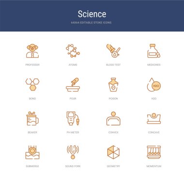 momentum, geometri, ses gibi 16 vektör vuruşu simgesi kümesi 