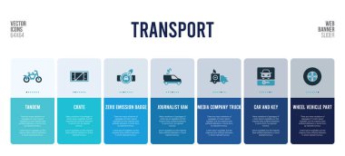 Ulaşım konsepti öğeleri içeren web pankartı tasarımı.