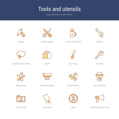 Megafon kenar görünümü gibi 16 vektör vuruşu simgesi, kalın,