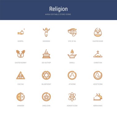 16 vektör vuruşu simgesi kümesi: abrahamik, agnostiklik, a