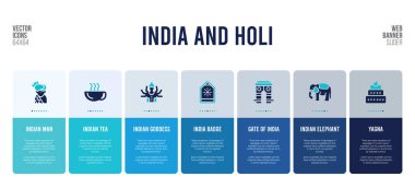 Hindistan ve Holi konsept elementleriyle web pankartı tasarımı.