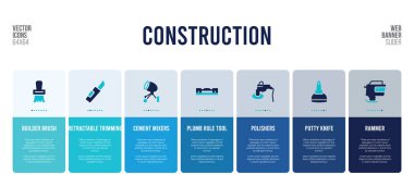 İnşaat konsepti elementli web pankartı tasarımı.