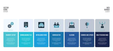 Web konsept elementli web pankartı tasarımı.