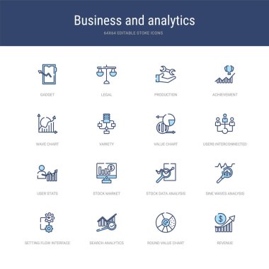 Gelir, yuvarlak değer çizelgesi gibi 16 vektör vuruşu simgesi