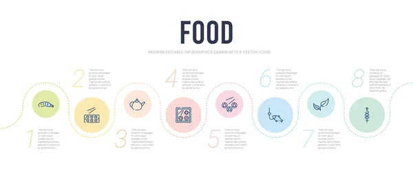 Plantilla de diseño infográfico concepto de alimentos. incluido el canapé, hierba , — Archivo Imágenes Vectoriales