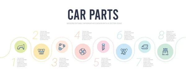 Car parts concept infographic design template. included car dist — Stock Vector