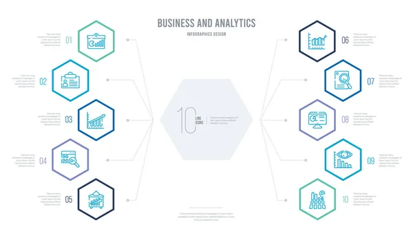 Concepto de negocio y analítica diseño infográfico de negocios con — Vector de stock