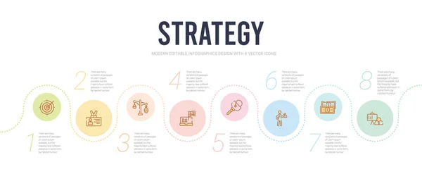 Strategie-Konzept Infografik-Design-Vorlage. Inklusive Strategie, — Stockvektor