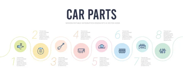 Car parts concept infographic design template. included car cran — Stock Vector