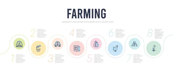 Çiftçilik kavramı bilgi tasarım şablonu. hava durumunu içerir — Stok Vektör
