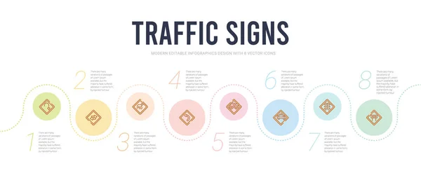 Verkehrsschilder Konzept Infografik Design-Vorlage. einschließlich groß — Stockvektor