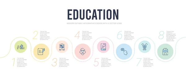 Oktatási koncepció infografikai tervezési sablon. tartalmazza könyv sho — Stock Vector