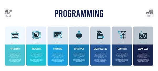 Diseño de banner web con elementos de concepto de programación . — Archivo Imágenes Vectoriales