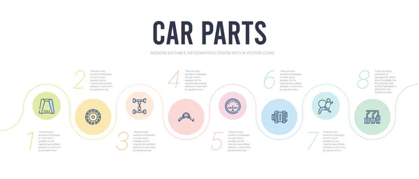 Car parts concept infographic design template. included car acce — Stock Vector