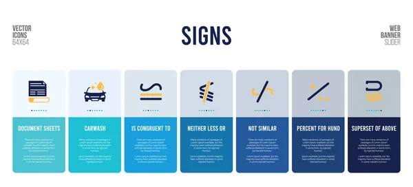 Diseño de banner web con elementos conceptuales de signos . — Archivo Imágenes Vectoriales