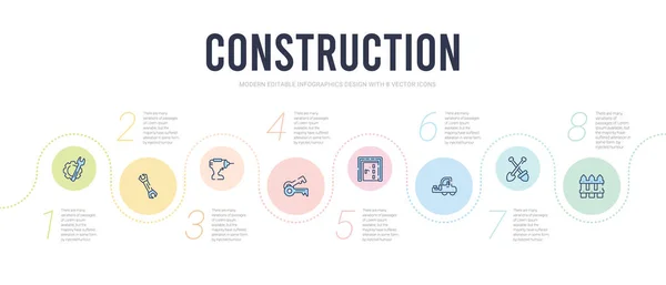 Modello di progettazione infografica concetto di costruzione. incluso garde — Vettoriale Stock