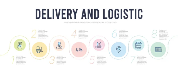 Dostawa i logistyka koncepcja infografika szablon projektu. w tym — Wektor stockowy