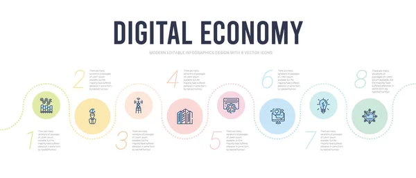 Konzept der digitalen Wirtschaft Infografik-Design-Vorlage. enthalten di — Stockvektor