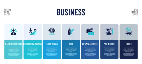 Design de banner web com elementos de conceito de negócios . — Vetor de Stock
