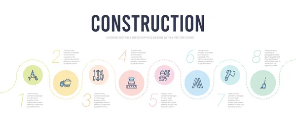 Modello di progettazione infografica concetto di costruzione. incluso spazzata — Vettoriale Stock