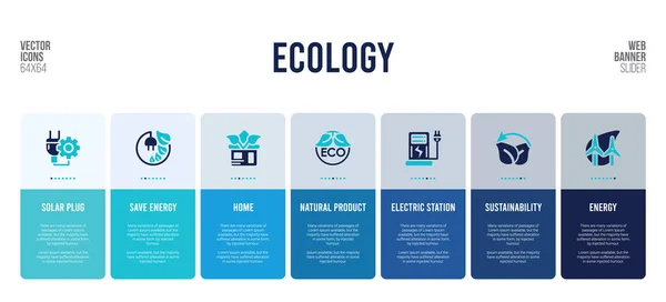 Diseño de banner web con elementos de concepto de ecología . — Archivo Imágenes Vectoriales