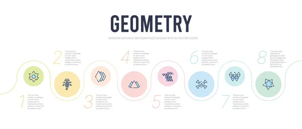 Γεωμετρία έννοια infographic πρότυπο σχεδιασμού. περιλαμβάνεται πολυγωνικό — Διανυσματικό Αρχείο