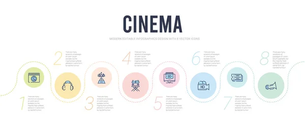 Concepto de cine plantilla de diseño infográfico. incluido cinematogra — Vector de stock