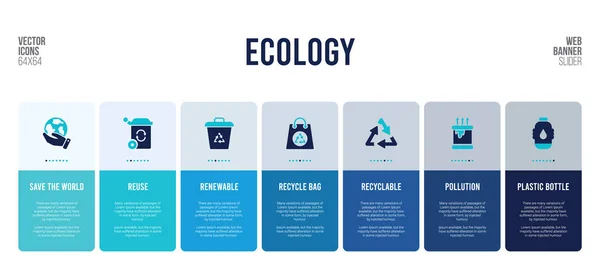 Diseño de banner web con elementos de concepto de ecología . — Archivo Imágenes Vectoriales