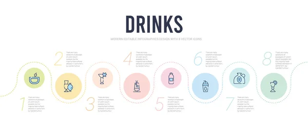 Drinks Konzept Infografik-Design-Vorlage. Beiwagen dri — Stockvektor