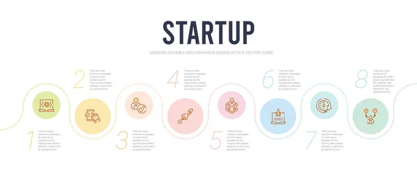 Startup-Konzept Infografik-Design-Vorlage. Haltung einbezogen, — Stockvektor