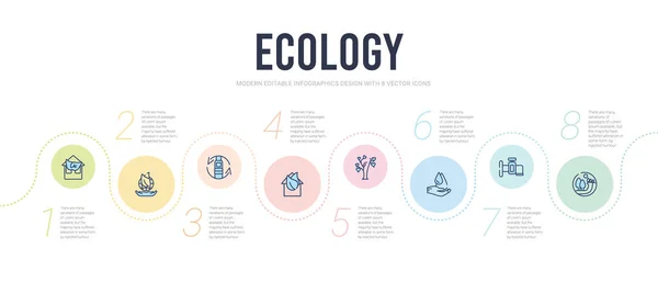 Шаблон инфографического дизайна концепции экологии. включены пейзаж — стоковый вектор
