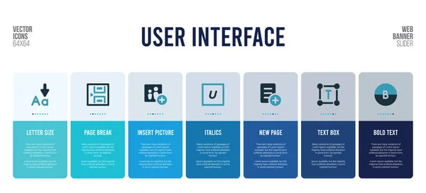 Projektowanie banerów internetowych z elementami koncepcji interfejsu użytkownika. — Wektor stockowy