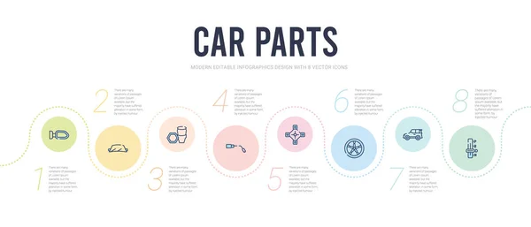 Car parts concept infographic design template. included car tran — Stock Vector