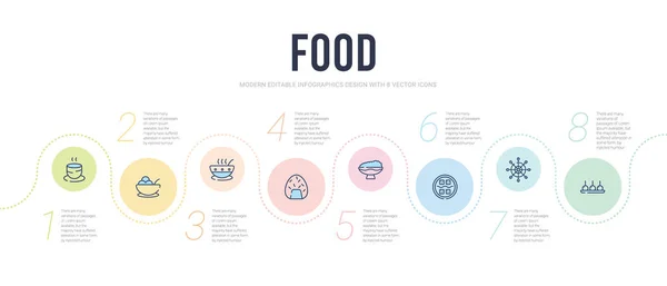 Plantilla de diseño infográfico concepto de alimentos. incluido plato y toot — Vector de stock