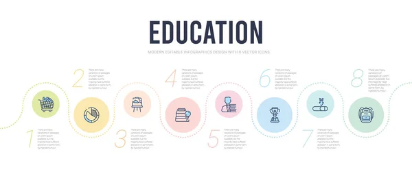 Oktatási koncepció infografikai tervezési sablon. beleértve az iskolát b — Stock Vector