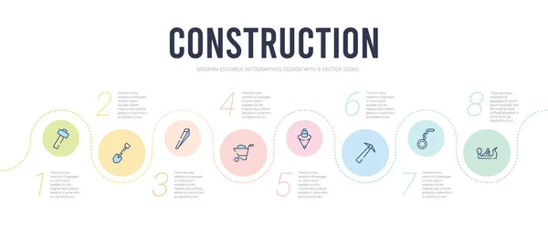 Modello di progettazione infografica concetto di costruzione. incluso jack — Vettoriale Stock