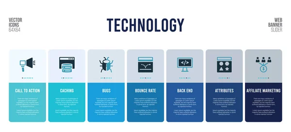 Projektowanie banerów internetowych z elementami koncepcji technologii. — Wektor stockowy