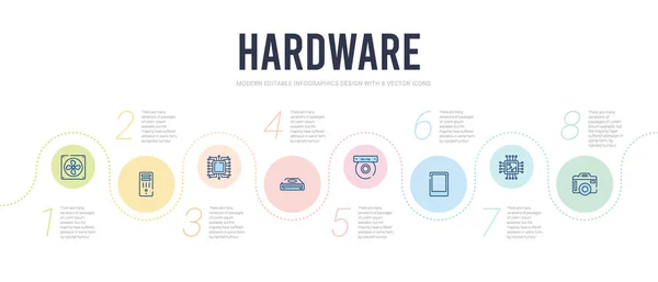 Modelo de design infográfico conceito de hardware. incluído camer grande —  Vetores de Stock